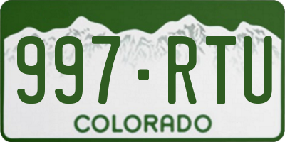 CO license plate 997RTU