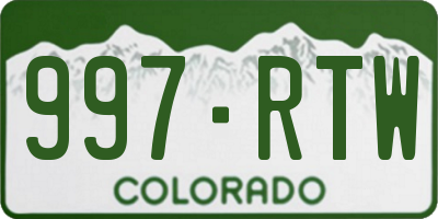 CO license plate 997RTW
