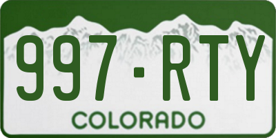 CO license plate 997RTY