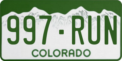 CO license plate 997RUN