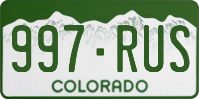 CO license plate 997RUS