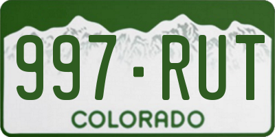 CO license plate 997RUT