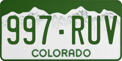 CO license plate 997RUV