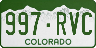 CO license plate 997RVC