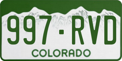CO license plate 997RVD