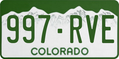 CO license plate 997RVE