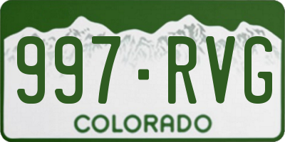 CO license plate 997RVG