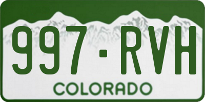 CO license plate 997RVH
