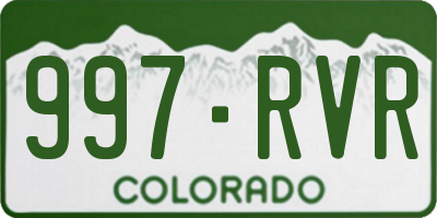CO license plate 997RVR
