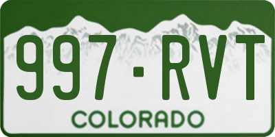 CO license plate 997RVT