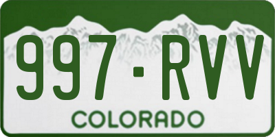 CO license plate 997RVV