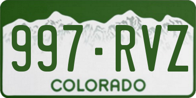 CO license plate 997RVZ