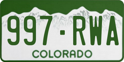 CO license plate 997RWA