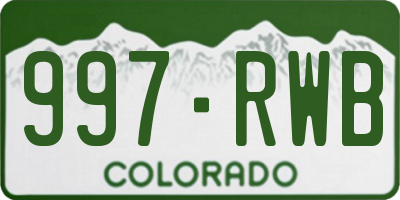 CO license plate 997RWB