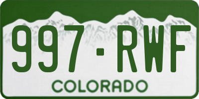 CO license plate 997RWF