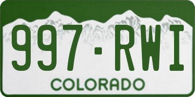 CO license plate 997RWI