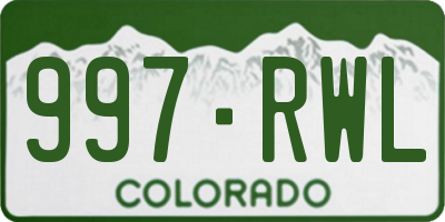CO license plate 997RWL