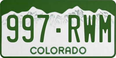CO license plate 997RWM