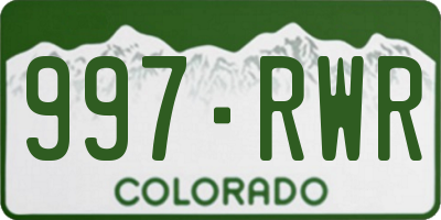 CO license plate 997RWR