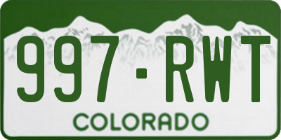 CO license plate 997RWT