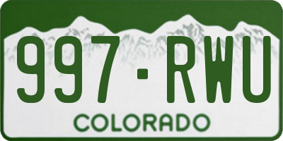 CO license plate 997RWU