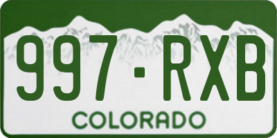 CO license plate 997RXB