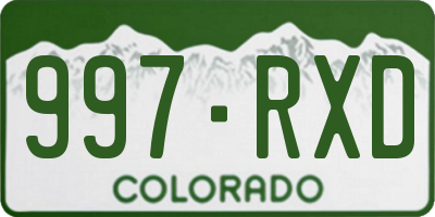 CO license plate 997RXD