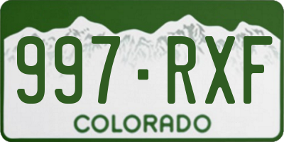 CO license plate 997RXF