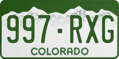 CO license plate 997RXG