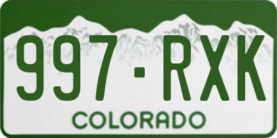 CO license plate 997RXK