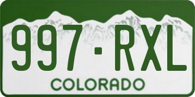 CO license plate 997RXL