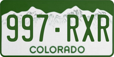 CO license plate 997RXR