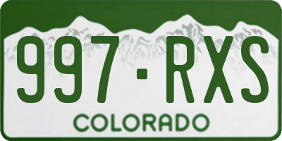 CO license plate 997RXS