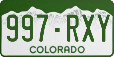 CO license plate 997RXY