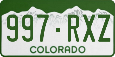 CO license plate 997RXZ