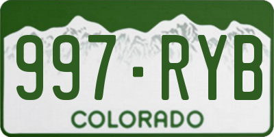 CO license plate 997RYB