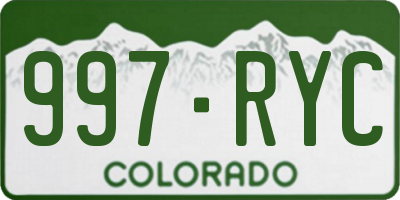CO license plate 997RYC