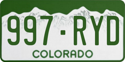 CO license plate 997RYD