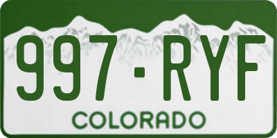 CO license plate 997RYF
