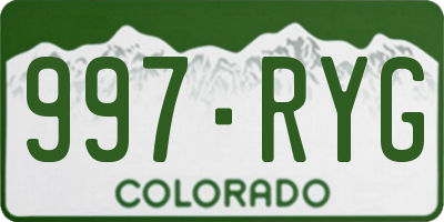 CO license plate 997RYG