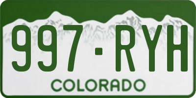 CO license plate 997RYH