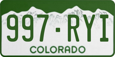 CO license plate 997RYI