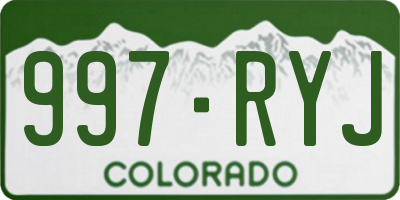 CO license plate 997RYJ