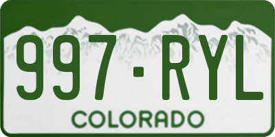 CO license plate 997RYL