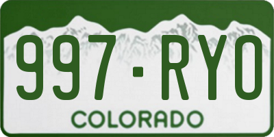 CO license plate 997RYO