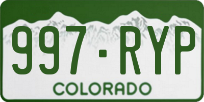 CO license plate 997RYP
