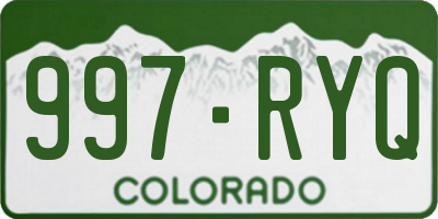 CO license plate 997RYQ