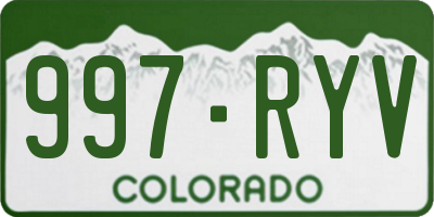 CO license plate 997RYV