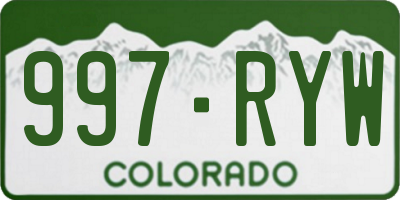 CO license plate 997RYW