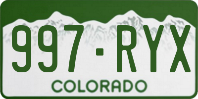 CO license plate 997RYX